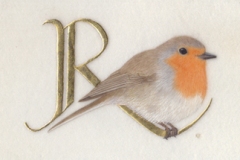 R for Robin,  on vellum